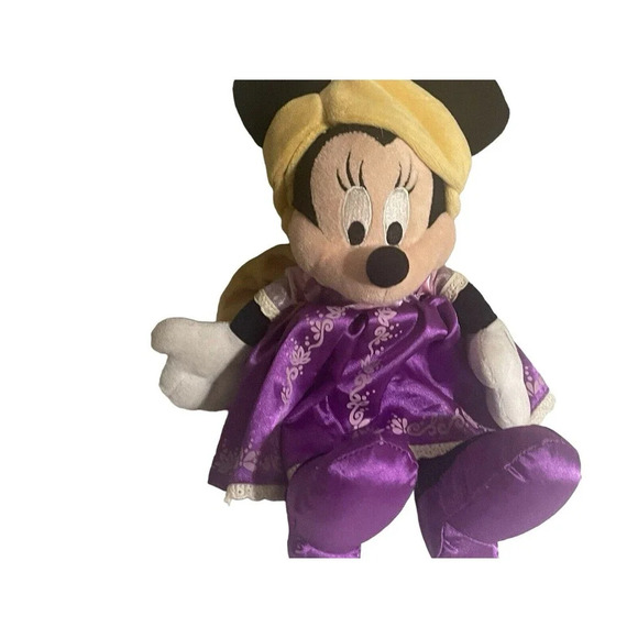 Plush Minnie Mouse Rapunzel Princess Disney Park14" w/Satin Dress Blond wig - Picture 7 of 12